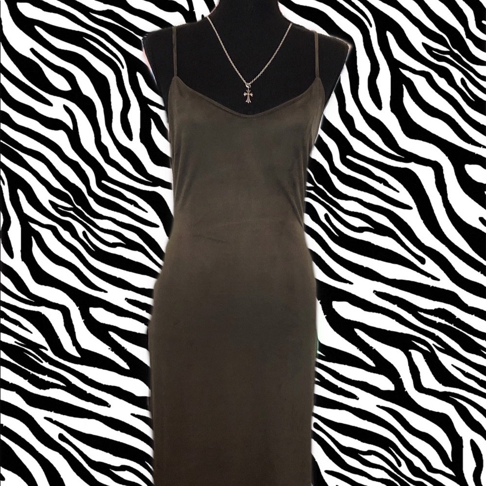 Olive Suede Dress